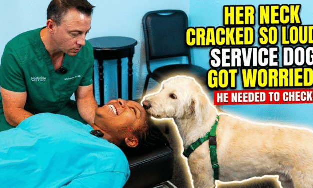 Loudest Neck Crack Ever Makes Service Dog Rush To Help!